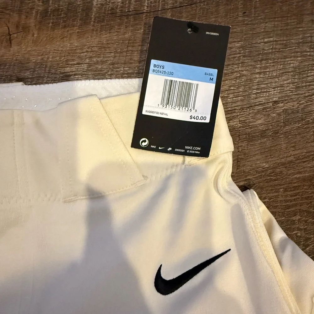 Nike Boys' Off-White Shorts Vapor Select Baseball Pants - Size Medium - Picture 4 of 7